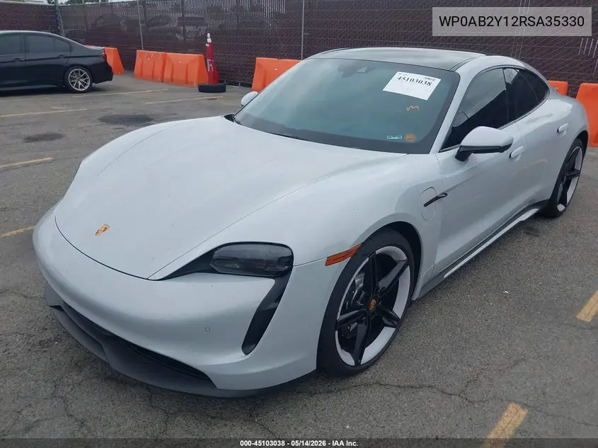 2024 Porsche Taycan 4S VIN: WP0AB2Y12RSA35330 Lot: 45103038