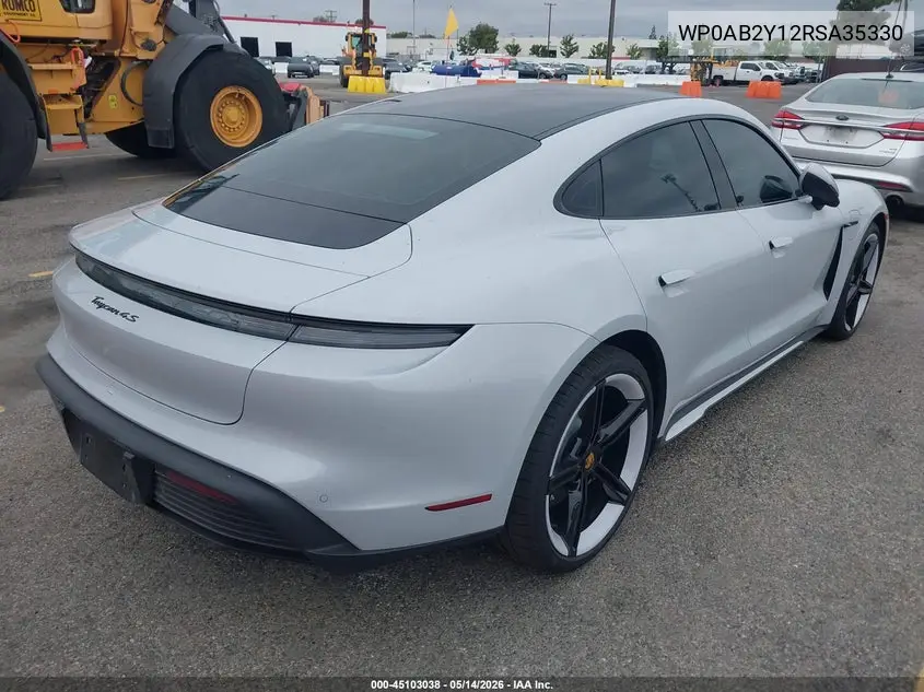 2024 Porsche Taycan 4S VIN: WP0AB2Y12RSA35330 Lot: 45103038