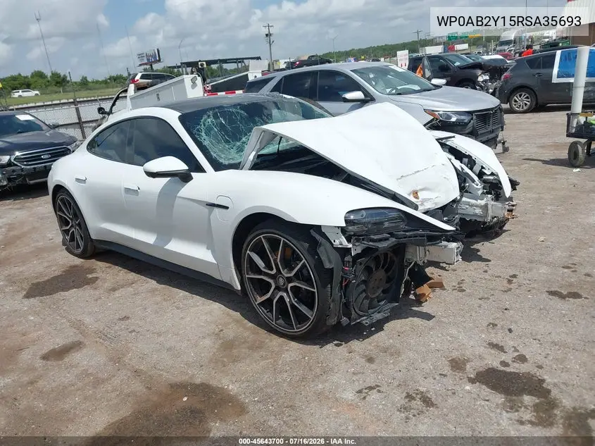 2024 Porsche Taycan 4S VIN: WP0AB2Y15RSA35693 Lot: 45643700