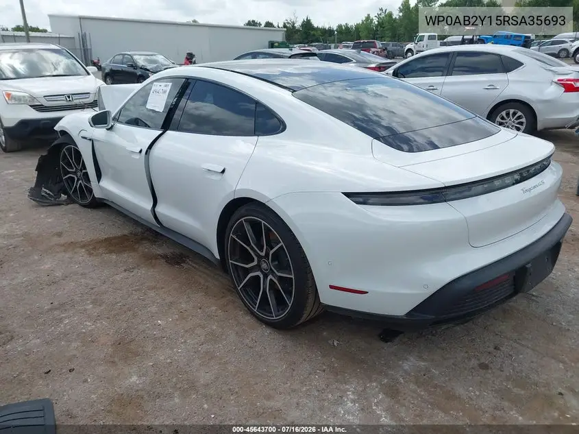 2024 Porsche Taycan 4S VIN: WP0AB2Y15RSA35693 Lot: 45643700