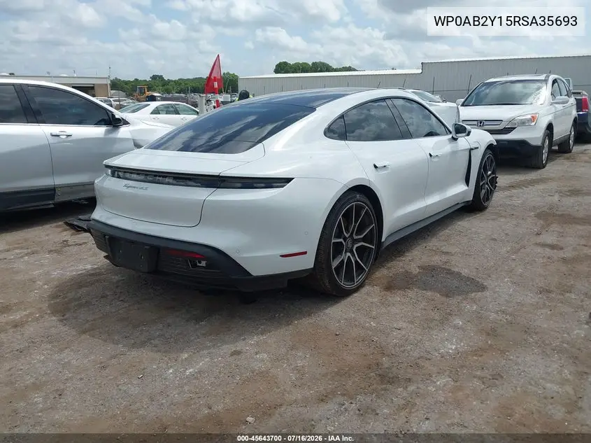 2024 Porsche Taycan 4S VIN: WP0AB2Y15RSA35693 Lot: 45643700