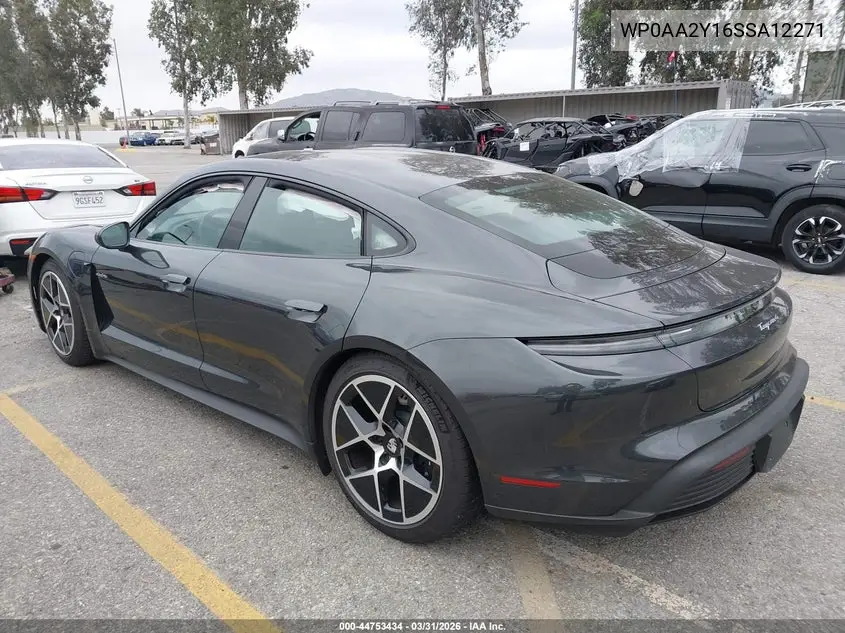 2025 Porsche Taycan 4 VIN: WP0AA2Y16SSA12271 Lot: 44753434