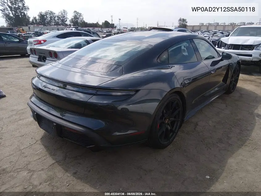2025 Porsche Taycan Gts VIN: WP0AD2Y12SSA50118 Lot: 45304136