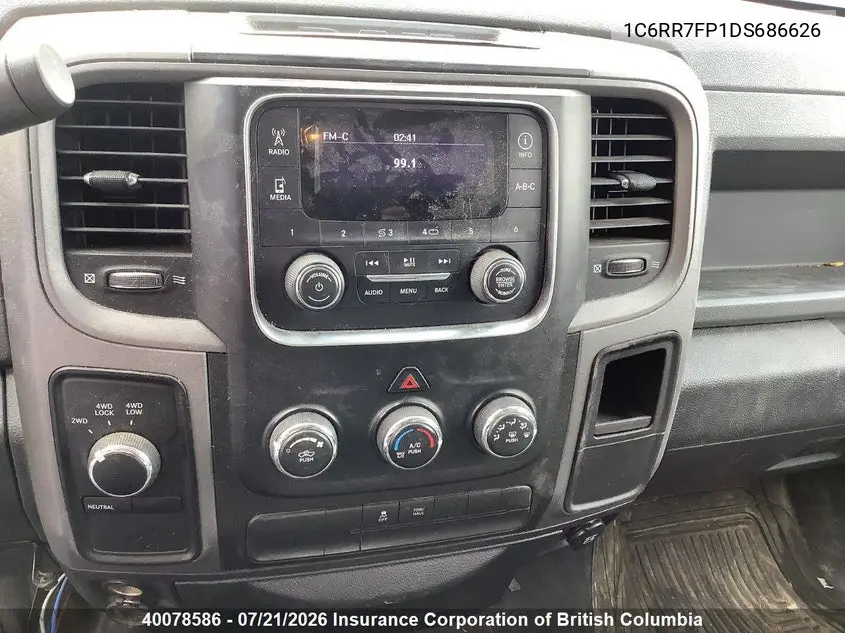 2013 Ram 1500 St VIN: 1C6RR7FP1DS686626 Lot: 40078586