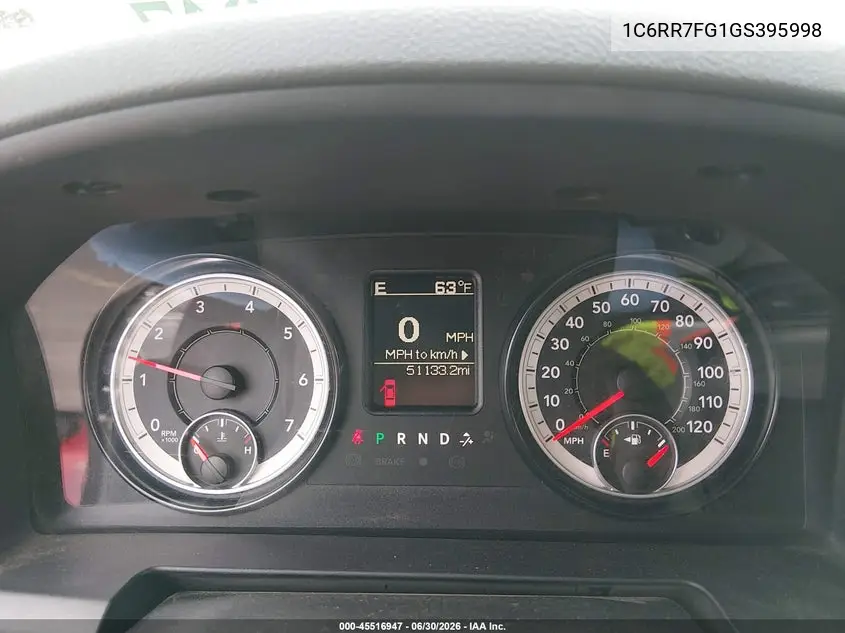 2016 Ram 1500 Tradesman VIN: 1C6RR7FG1GS395998 Lot: 45516947