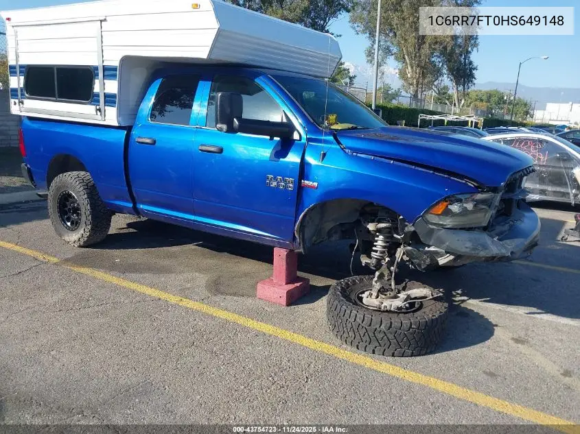 1C6RR7FT0HS649148 2017 Ram 1500 Tradesman 4X4 6'4 Box