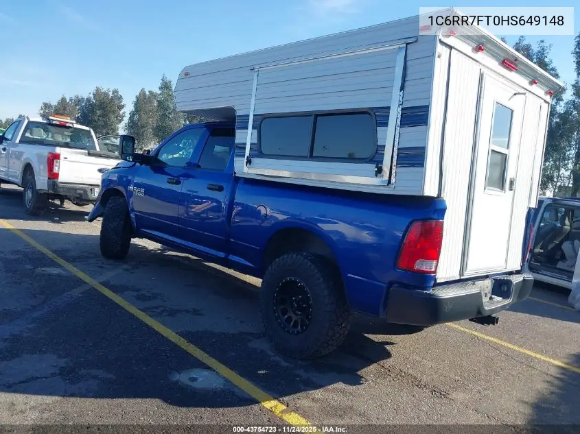 1C6RR7FT0HS649148 2017 Ram 1500 Tradesman 4X4 6'4 Box