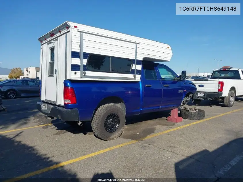 1C6RR7FT0HS649148 2017 Ram 1500 Tradesman 4X4 6'4 Box