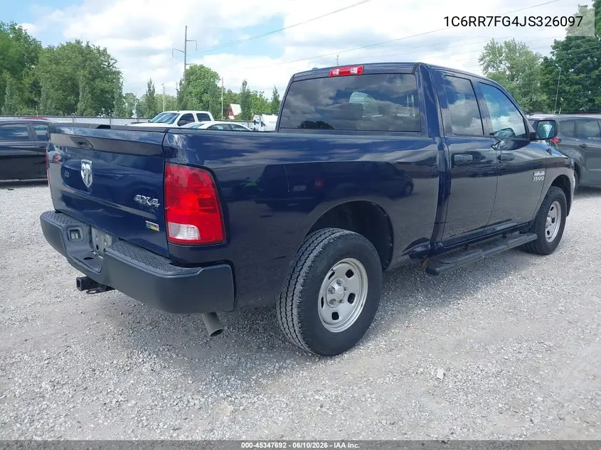 2018 Ram 1500 Tradesman 4X4 6'4 Box VIN: 1C6RR7FG4JS326097 Lot: 45347692