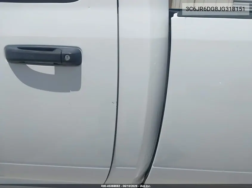 2018 Ram 1500 Tradesman 4X2 8' Box VIN: 3C6JR6DG8JG318151 Lot: 45366552