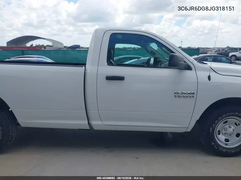 2018 Ram 1500 Tradesman 4X2 8' Box VIN: 3C6JR6DG8JG318151 Lot: 45366552