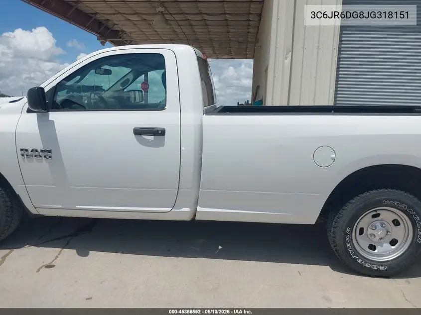 2018 Ram 1500 Tradesman 4X2 8' Box VIN: 3C6JR6DG8JG318151 Lot: 45366552
