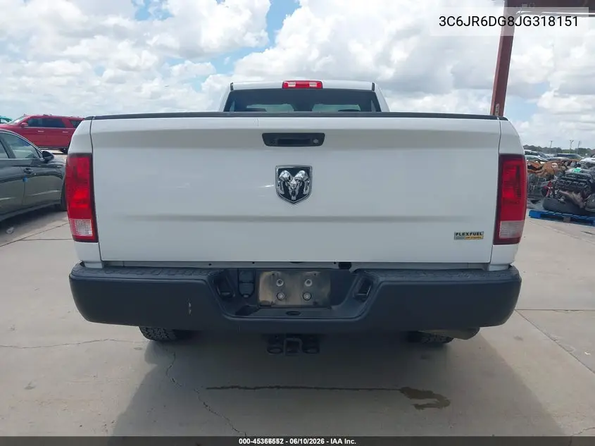 2018 Ram 1500 Tradesman 4X2 8' Box VIN: 3C6JR6DG8JG318151 Lot: 45366552