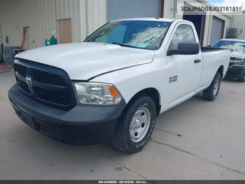 2018 Ram 1500 Tradesman 4X2 8' Box VIN: 3C6JR6DG8JG318151 Lot: 45366552