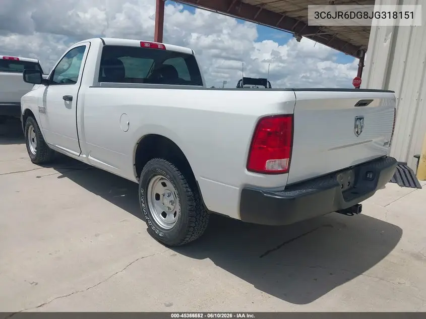 2018 Ram 1500 Tradesman 4X2 8' Box VIN: 3C6JR6DG8JG318151 Lot: 45366552