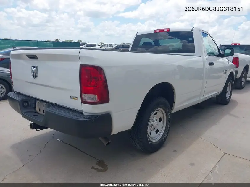 2018 Ram 1500 Tradesman 4X2 8' Box VIN: 3C6JR6DG8JG318151 Lot: 45366552