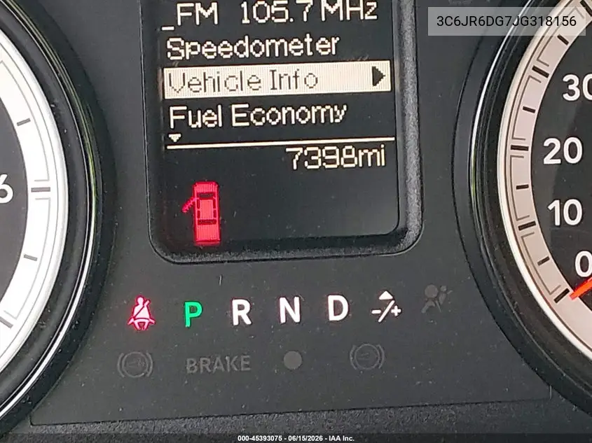 2018 Ram 1500 Tradesman 4X2 8' Box VIN: 3C6JR6DG7JG318156 Lot: 45393075