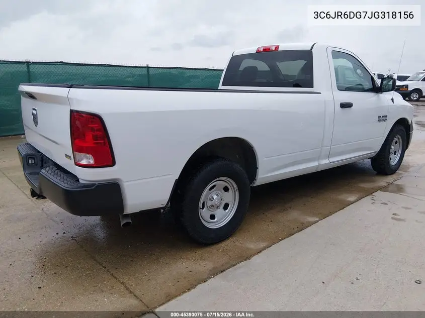 2018 Ram 1500 Tradesman 4X2 8' Box VIN: 3C6JR6DG7JG318156 Lot: 45393075