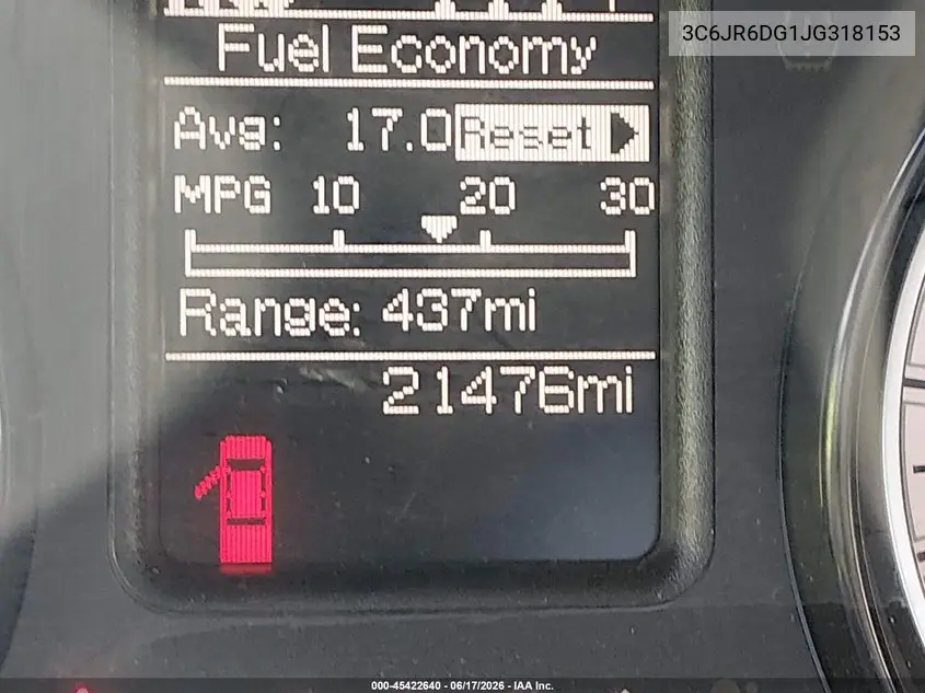 2018 Ram 1500 Tradesman 4X2 8' Box VIN: 3C6JR6DG1JG318153 Lot: 45422640