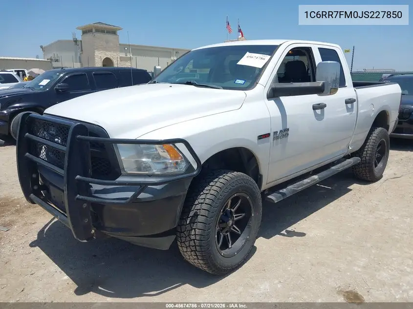 2018 Ram 1500 Tradesman 4X4 6'4 Box VIN: 1C6RR7FM0JS227850 Lot: 45674786