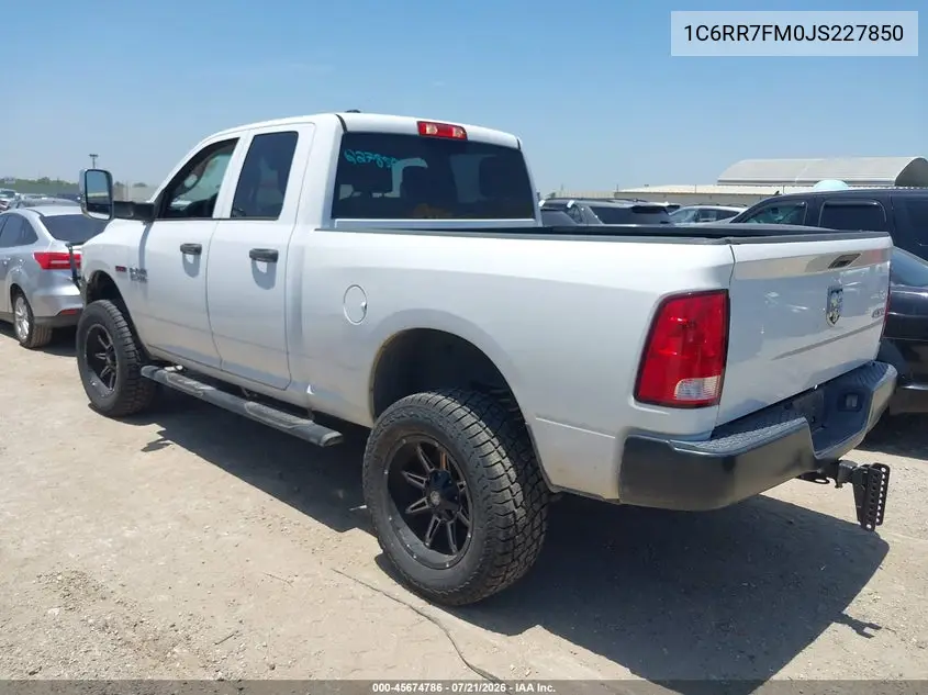 2018 Ram 1500 Tradesman 4X4 6'4 Box VIN: 1C6RR7FM0JS227850 Lot: 45674786