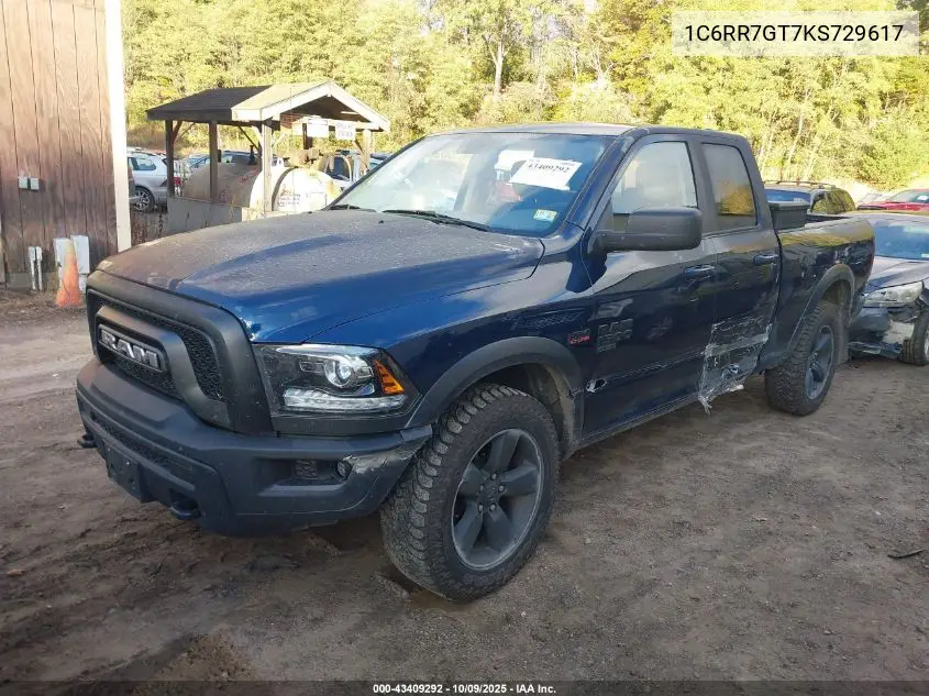 1C6RR7GT7KS729617 2019 Ram 1500 Classic Warlock 4X4 6'4 Box