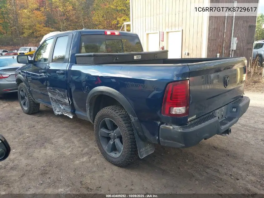 1C6RR7GT7KS729617 2019 Ram 1500 Classic Warlock 4X4 6'4 Box