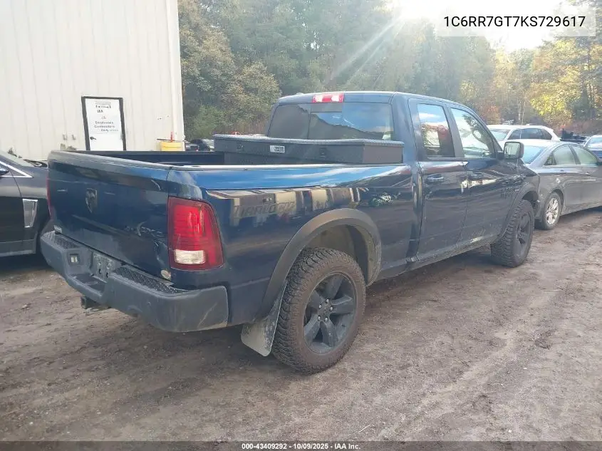 1C6RR7GT7KS729617 2019 Ram 1500 Classic Warlock 4X4 6'4 Box