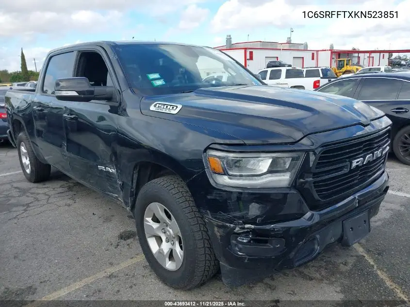 1C6SRFFTXKN523851 2019 Ram 1500 Big Horn/Lone Star 4X4 5'7 Box