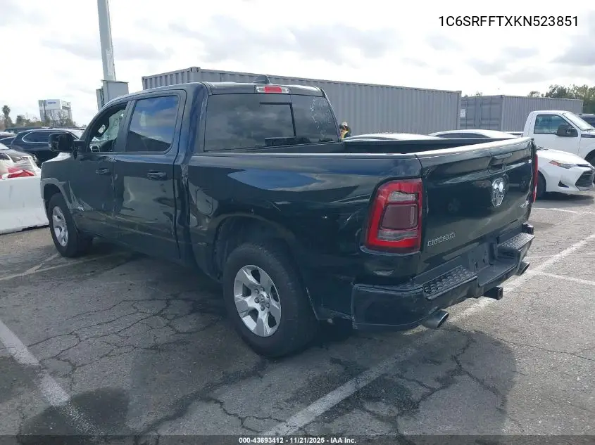 1C6SRFFTXKN523851 2019 Ram 1500 Big Horn/Lone Star 4X4 5'7 Box