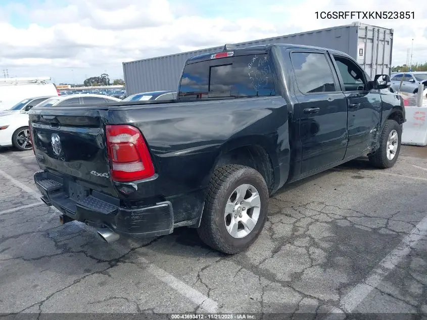 1C6SRFFTXKN523851 2019 Ram 1500 Big Horn/Lone Star 4X4 5'7 Box