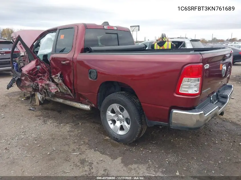 1C6SRFBT3KN761689 2019 Ram 1500 Big Horn/Lone Star 4X4 6'4 Box