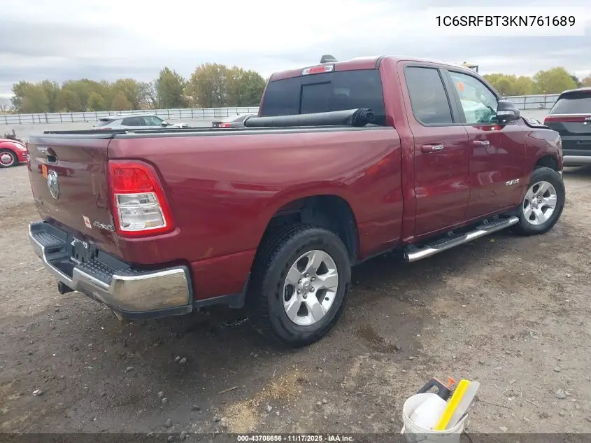 1C6SRFBT3KN761689 2019 Ram 1500 Big Horn/Lone Star 4X4 6'4 Box
