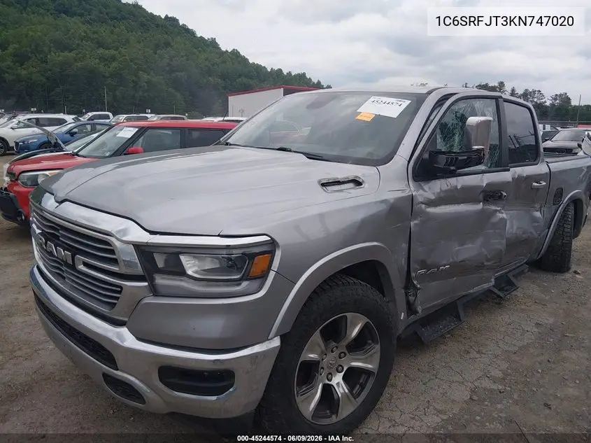 2019 Ram 1500 Laramie VIN: 1C6SRFJT3KN747020 Lot: 45244574