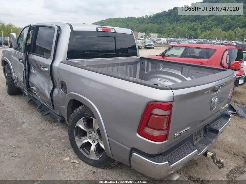 2019 Ram 1500 Laramie VIN: 1C6SRFJT3KN747020 Lot: 45244574