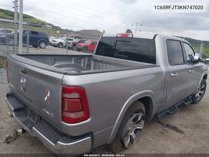 2019 Ram 1500 Laramie VIN: 1C6SRFJT3KN747020 Lot: 45244574
