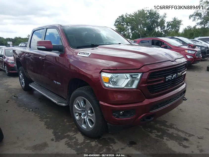 2019 Ram 1500 Big Horn/Lone Star 4X4 5'7 Box VIN: 1C6RRFFG3KN889491 Lot: 45406965