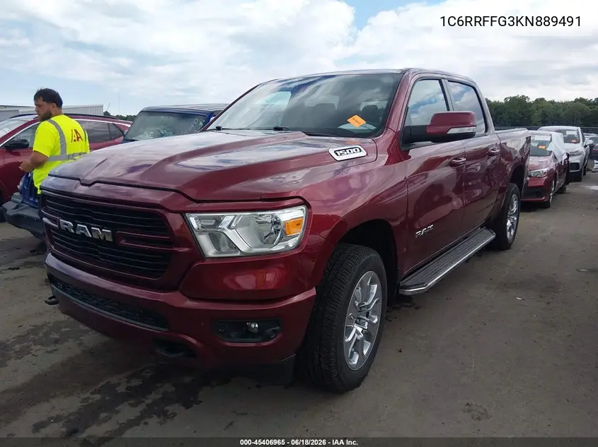 2019 Ram 1500 Big Horn/Lone Star 4X4 5'7 Box VIN: 1C6RRFFG3KN889491 Lot: 45406965