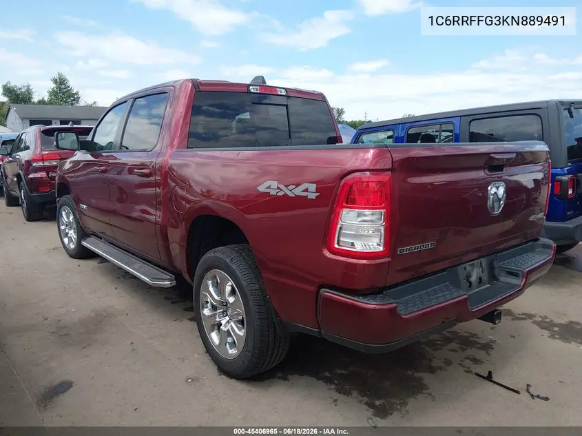 2019 Ram 1500 Big Horn/Lone Star 4X4 5'7 Box VIN: 1C6RRFFG3KN889491 Lot: 45406965