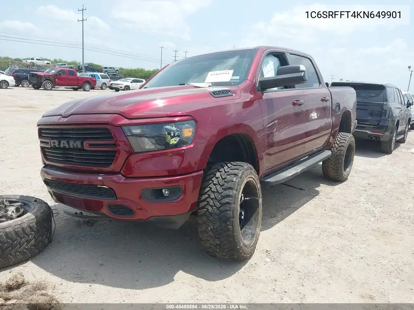 1C6SRFFT4KN649901 2019 Ram 1500 Big Horn/Lone Star 4X4 5'7 Box