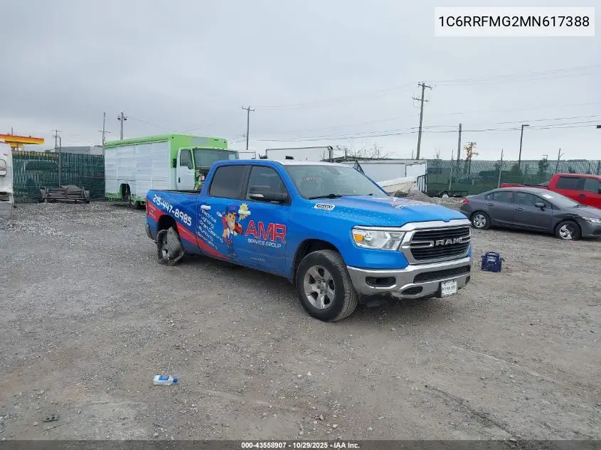 1C6RRFMG2MN617388 2021 Ram 1500 Big Horn 4X4 6'4 Box