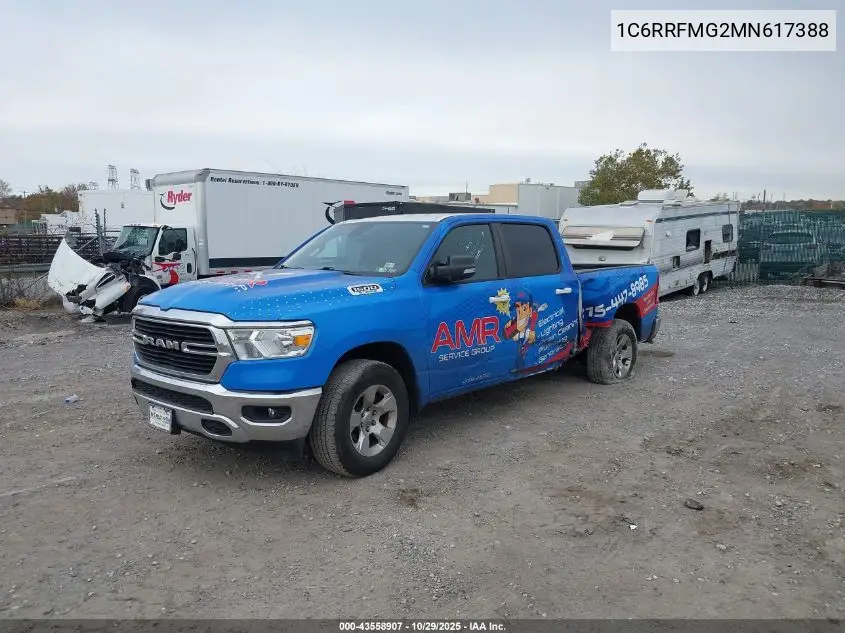 1C6RRFMG2MN617388 2021 Ram 1500 Big Horn 4X4 6'4 Box