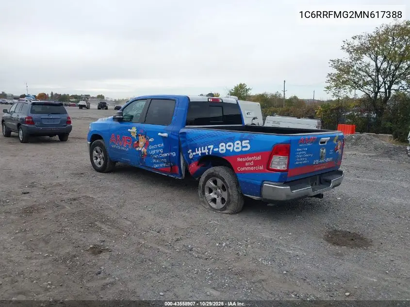 1C6RRFMG2MN617388 2021 Ram 1500 Big Horn 4X4 6'4 Box