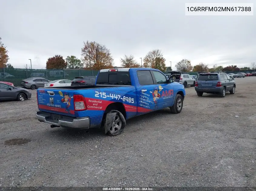1C6RRFMG2MN617388 2021 Ram 1500 Big Horn 4X4 6'4 Box