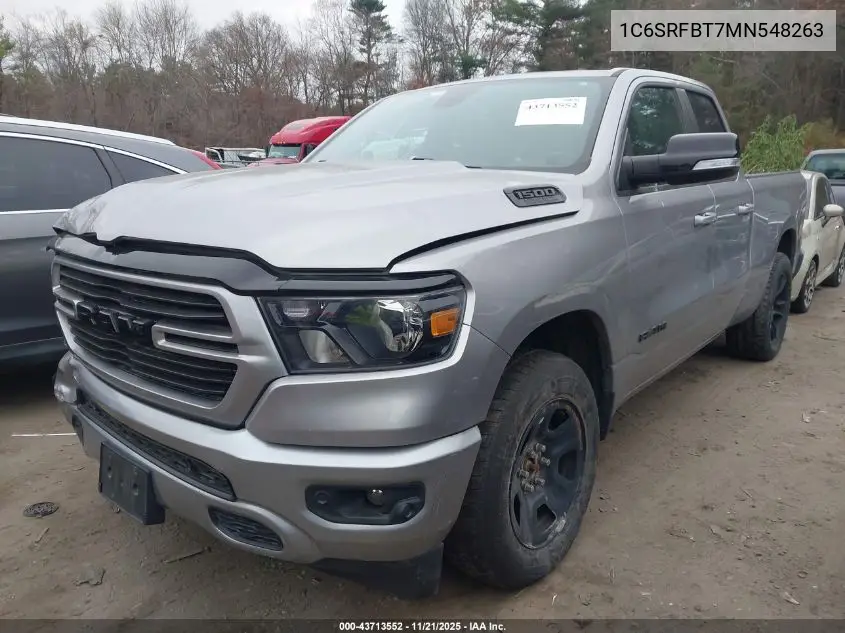 1C6SRFBT7MN548263 2021 Ram 1500 Big Horn 4X4 6'4 Box