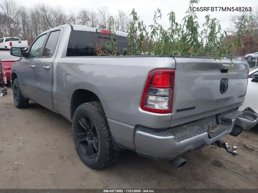 1C6SRFBT7MN548263 2021 Ram 1500 Big Horn 4X4 6'4 Box