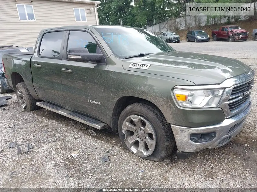 2021 Ram 1500 Big Horn 4X4 5'7 Box VIN: 1C6SRFFT3MN635040 Lot: 45566798