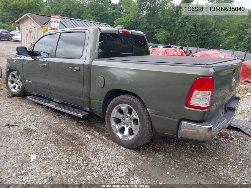 2021 Ram 1500 Big Horn 4X4 5'7 Box VIN: 1C6SRFFT3MN635040 Lot: 45566798