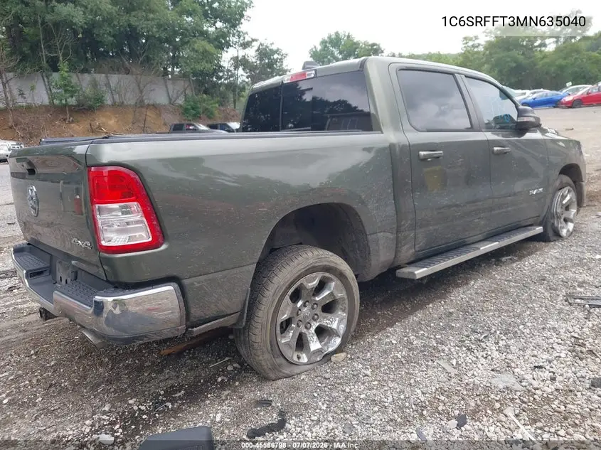 2021 Ram 1500 Big Horn 4X4 5'7 Box VIN: 1C6SRFFT3MN635040 Lot: 45566798