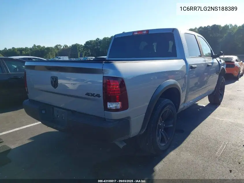 1C6RR7LG2NS188389 2022 Ram 1500 Classic Warlock 4X4 5'7 Box